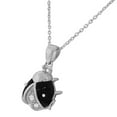 thumbnail image 2 of 925 Sterling Silver Black Enamel Ladybug CZ Womens Pendant Necklace, 2 of 3