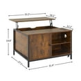 thumbnail image 5 of Newboti Furniture Lift Top Coffee Table, Multi-Function Coffee Table with Hidden Compartment, Modern Lift Tabletop Dining Table for Living Room Reception/Home Office, Rustic Brown 04401, 5 of 6