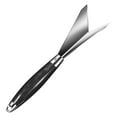 thumbnail image 1 of Stainless Steel Fruit Carving Knife, Triangular Push Blade Tool for Apple/Kitchen Platter Decor, Wooden Handle Professional Chef Accessory, 1 of 9