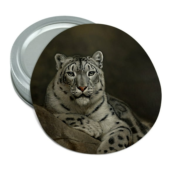 Snow Leopard on Ledge Round Rubber Non-Slip Jar Gripper Lid Opener