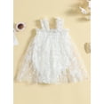 thumbnail image 2 of Coduop Baby Girl Summer Bodysuit,Cute Sleeveless Square Neck Floral Print Romper Tulle Dress, 2 of 9