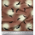 thumbnail image 1 of Soimoi Poly Georgette Fabric Moon & Bat Halloween Decor Fabric Printed Yard 52 Inch Wide, 1 of 1