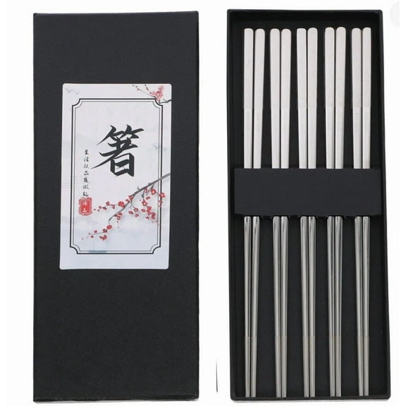 5 Pairs Reusable Chopsticks Steel Chopsticks Kitchen Chopsticks