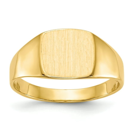 14k Yellow Gold 8.5x9.0mm Closed Back Signet Band Ring Size 7.00 Man Gift For Dad Mens For Him