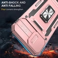 thumbnail image 3 of Designed for iPhone 15 Case Rose Gold,[Military Grade Shockproof Phone Case] with 360° Rotatable Kickstand Ring and Camera Cover for iPhone 15,6.1inch, 3 of 12