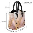 thumbnail image 2 of Single Shoulder Bag Rivet Bag 7.48×7.48×3.94in Removable Shoulder Belt Can Be Held Or Diagonal Across A Variety Of Matching Styles Lightpink White Gold Marble, 2 of 6