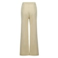 thumbnail image 2 of REALiKUN Women's Stretchy High Waisted Wide Leg Button-Down Pants Sailor Bell Flare Pants White XL, 2 of 8