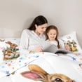 thumbnail image 4 of Feelyou Rustic Rabbit Animal Bedding Comforter Set 7 Pieces for Kids, Happy Easter Full Bedding Set, Butterfly Flower Eggs Reversible Fitted Sheet Flat Sheet, Ultra Soft Bedroom Decor, 4 of 7