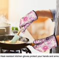 thumbnail image 4 of Cute Oven Mitts,Pioneer Flower Floral Print Pattern Oven Mitt 2-Pack Set,Kitchen Gloves for Oven,Heat Resistant Oven Mitts 7.7"x12", 4 of 7