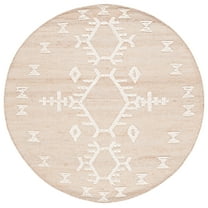 SAFAVIEH Natural Fiber Cleto Geometric Area Rug, Natural/Ivory, 6' x 6' Round