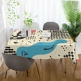thumbnail image 3 of Yayeee Tablecloths 60" x 120" Rectangle Wrinkle Resistant Party Table Cover, Blue Retro Print, 3 of 8