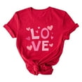 thumbnail image 2 of Ailaofu Women's Casual Heart Print T Shirts Summer Funny Short Sleeve Tops, 2 of 5