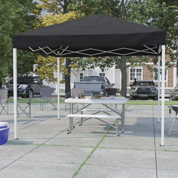 Flash Furniture Harris Collection 10' x 10' Black Pop Up Canopy Tent