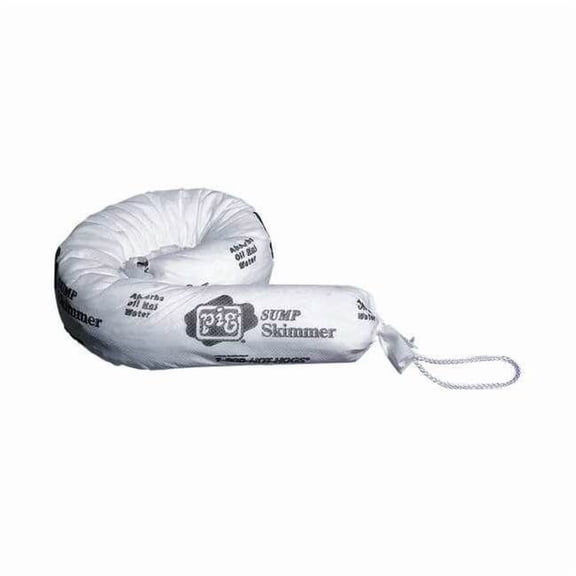 Pig Sorbent Sock, 9 gal, 3 in x 30 in, Oil, White, 15 PK SKM400