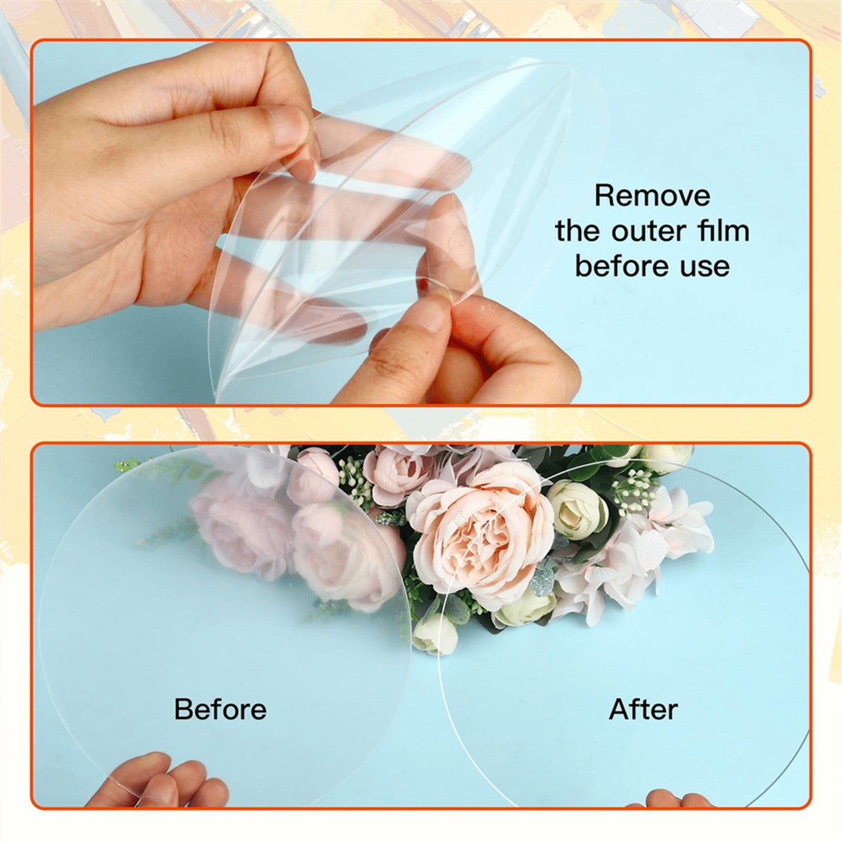 30 Pieces Clear Acrylic Circles, Round Acrylic Blanks Discs Round,for Halloween Christmas Ornament DIY Craft (6 Inch)