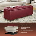 thumbnail image 6 of 38 Inches long Wine red Ottoman Bench with Storage, footstool Furniture End of Bed storage benches,Faux leather Ottomans with Storage and Seat for Foot rest in Bedroom, Living Room, Entryway, 6 of 15