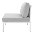 thumbnail image 4 of Sofa Middle Chair, Sunbrella, Aluminum, Metal, Steel, White Grey Gray, Modern Contemporary Urban Design, Outdoor Patio Balcony Cafe Bistro Garden Furniture Hotel Hospitality, 4 of 8