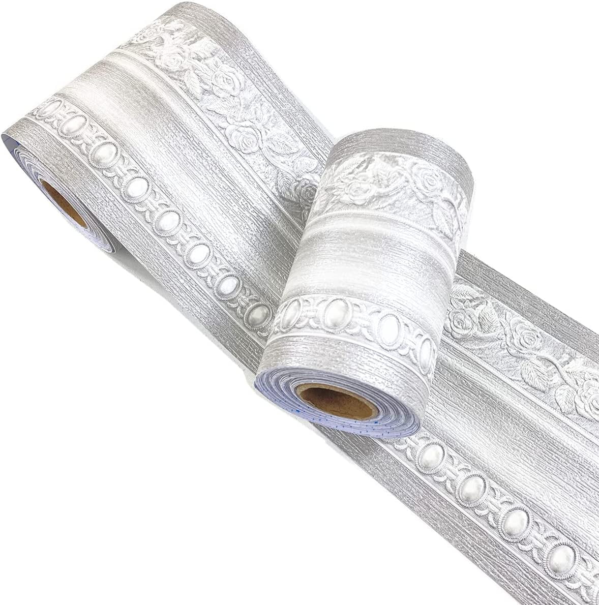 Self Adhesive Blue Bowknot Wallpaper Border - 10 Meters Long, Peel And Stick, PVC, For Kitchen Bedroom Decor