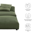 thumbnail image 2 of Solace Modular Corduroy Upholstered Armless Chair and Ottoman Set in Fern, 2 of 10