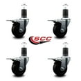 thumbnail image 2 of 3.5 Inch Soft Rubber Swivel 1-5/8 Inch Expanding Stem Caster Set Brake, 2 of 2