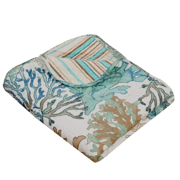 Global Trends Anchor Bay Jade Quilted Throw Blanket