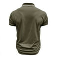 thumbnail image 6 of Men Polo Shirt Beefy Stretch Tops Dressy Short Sleeve Lightweight Jogging Tshirts Textured Shirt Men Work Army Green M, 6 of 8