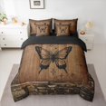 thumbnail image 2 of Homewish Kawaii Butterflies 7-Piece Twin Bedding Sets,Rustic Farmhouse Tribal Bedding Comforter Set,Khaki Brown Sheet Sets For Men Women,Ultra Soft Home Decor Reversible, 2 of 8