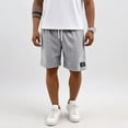 thumbnail image 5 of Men's Organic Stretch Corduroy Shorts Elastic Waist Drawstring Casual Summer Beach Lounge Shorts with Pockets Gray 5XL, 5 of 6