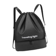 thumbnail image 1 of Bolsa de natación con compartimento para zapatos Mochila deportiva resistente al agua Ligera Negro, 1 of 9