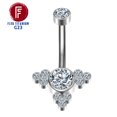 thumbnail image 1 of F136 Titanium Navel Piercing Zircon Diaphragm Clicker Hinge Segment Charming Belly Button Ring Body Jewelry Woman Accessories FGS, 1 of 7