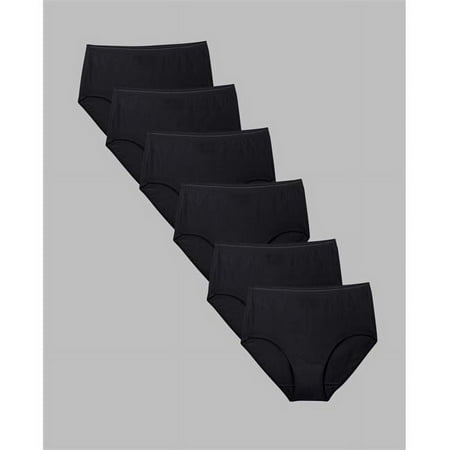 Ladies Cotton Panty Briefs  Black - Size 8 - Pack of 6