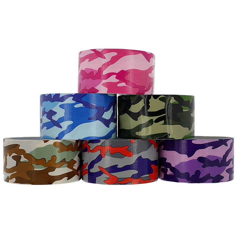 RAMPRO Camouflage Series HeavyDuty Duct Tape Assorted Colors Pack of 6 Rolls, 1.88inch x 5