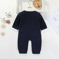 thumbnail image 6 of qolati Newborn Baby Boys' Gentleman Rompers Long Sleeve Printed Jumpsuit Outfit Tuxedo Footie One-Piece Bodysuit Infant Clothes with Bow Tie, 6 of 7