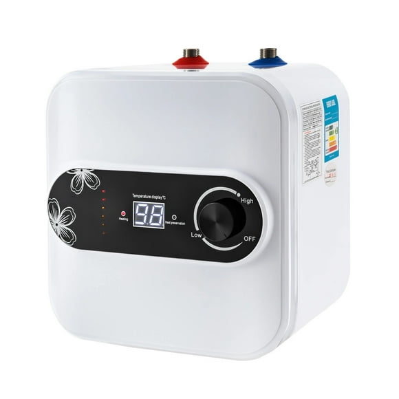 8L Mini-Tank Electric Water Heater 1500W Fast Heating, 30-65°C Temp Range, Energy Efficient, Vertical Design