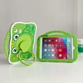thumbnail image 3 of TECH CIRCLE Case for iPad A16 (11") 2025, iPad 10th Generation Cute Kid's Case 10.9" (2022) with Shoulder Strap, Rotate Kickstand/Handle, Shockproof Protective Cartoon Cover for Girl Boy, Green Frog, 3 of 7