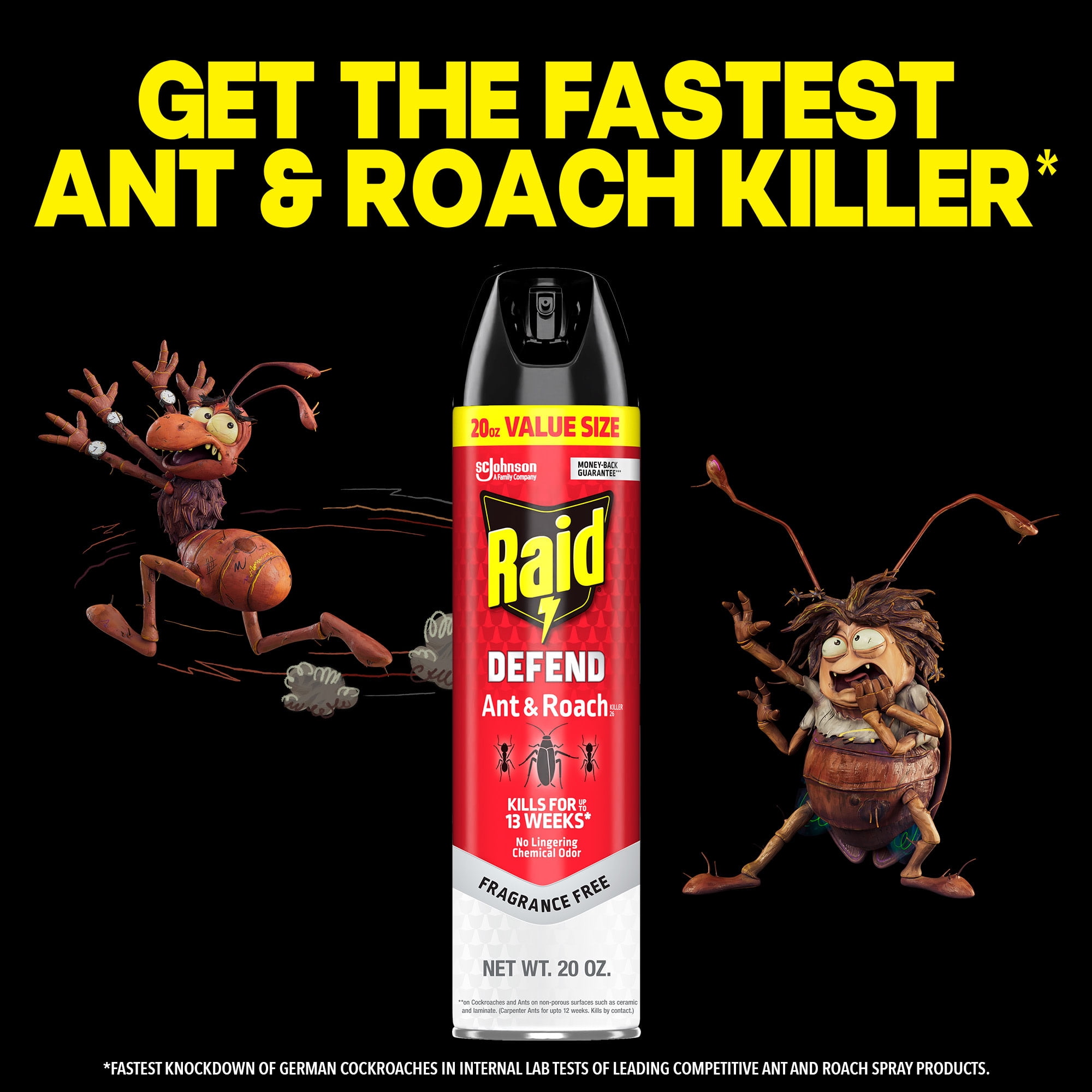 (2 pack) Raid Defend Ant and Roach Killer, Fragrance Free Indoor Home Bug Control Spray, 20 oz
