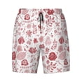 thumbnail image 4 of Lsque Mens Swim Trunks Flower Leaves Pattern - Bathing Suit Compression Liner - Beach Swim Shorts Swimwear - (S-3XL) - Stretch Quick Dry -XX-Large, 4 of 9