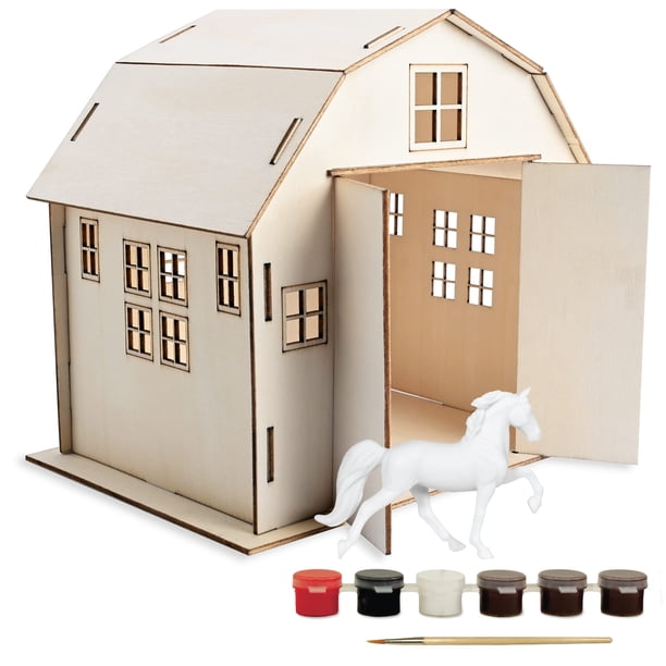 Set artesanal Breyer Horses Stablemates para pintar tu propio granero con caballo