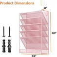 thumbnail image 2 of 6-Tier Wall File Organizer Hanging File Organizer Cubicle Organizer Wall File Holder for Office Home (Pink, 6 Tier), 2 of 5
