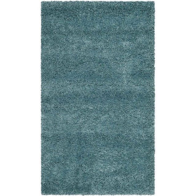 Hawthorne Collection Tapis Shag Aqua - 4 Pieds x 6 Pieds