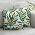thumbnail image 3 of COMIO  Palm Leaves Decorative Throw Pillow Cover Case,Tropical Palm Leaves Jungle Leaf Waist Lumbar Throw Pillow case Cushion Cover for Sofa Home Decorative Oblong White, 3 of 5