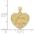 thumbnail image 2 of Beautiful 14k Two-tone LITTLE SISTER Heart Pendant, 2 of 2