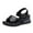 Black, variant on Women's Flat Sandals European Retro Women's Sandals Lightweight Soft Sole Casual Hollow Design Large Size Foreign Trade Footwear,Black