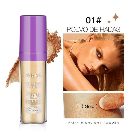 Bilqis Fairy Stick Highlight Powder, Stick Puff Fairy Bomb, Loose Powder Brush Stick Contouring Powder Shimming Powder for Eyes, Face, Body