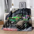 thumbnail image 4 of Manta de franela de dibujos animados para niños, manta cálida y súper suave para cama de viaje, sofá, cama, regalos, Monster Truck, 4 of 4