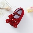 thumbnail image 5 of Newborn Baby Girl Flats with Bowknot Valentines Day Heart Print Soft Sole Infant Princess Dress Crib Shoes Non-Slip for First Walkers, 5 of 8