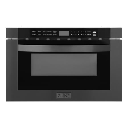 ZLINE - 24" 1.2 cu. ft. Built-in Microwave Drawer in Black Stainless Steel - Black