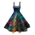thumbnail image 4 of Abcomgle Christmas Dresses for Girls 10-12 Glitter Xmas Tree Christmas Dress Clothes for Girls Cute Spaghetti Straps A-Line Midi Dress for Girls Funny Sleeveless Swing Dresses for Girls, 4 of 5