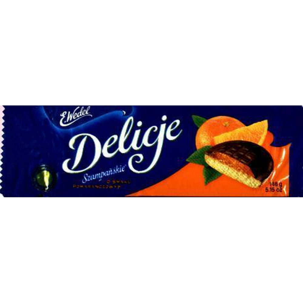 Delicje Soft Biscuit Topped with Chocolate Orange Filling 136g