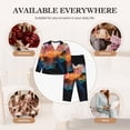 thumbnail image 7 of Fuzoiu Bioluminescent Underwater Flower Print Women's Long-Sleeved Pajama,Lounge Button Down Nightwear,Womens Notch Collar Pajama Set-Small, 7 of 7